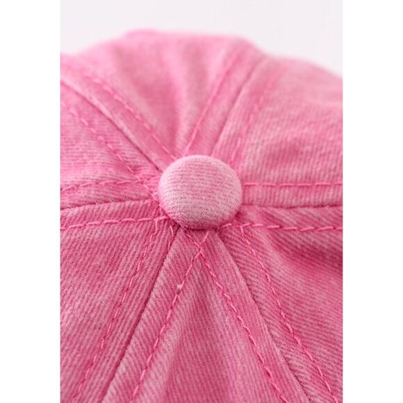 BOUTIQUE Abby & Evie Pink Little Sister Denim Hat 100% Cotton - Picture 4 of 7